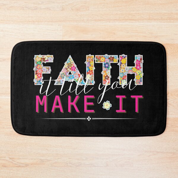 Item preview, Faith It Till You Make It – Puns Pattern Typography Design designed and sold by jteart.