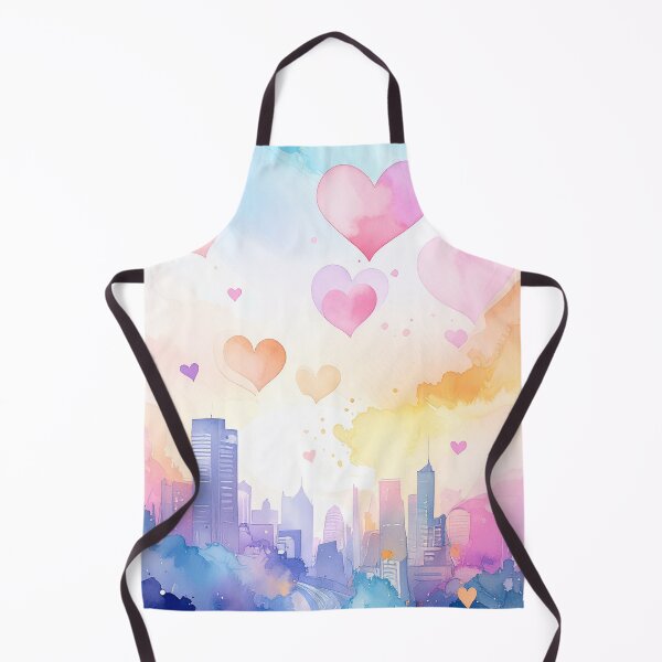 Artikelvorschau, Aquarell Skyline mit Herzen in Pastell Farben entworfen und verkauft von angel-cat-22.