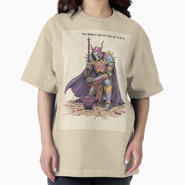 Item preview, Skeleton Knight Meme – "The World is Cuel" Funny Dark Armor Quote designed and sold by -DEEWOLF-.