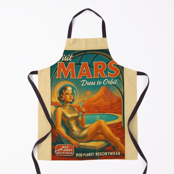 Item preview, Visit Mars – Dress to Orbit | Retro Sci-Fi Poster designed and sold by Lowtech.