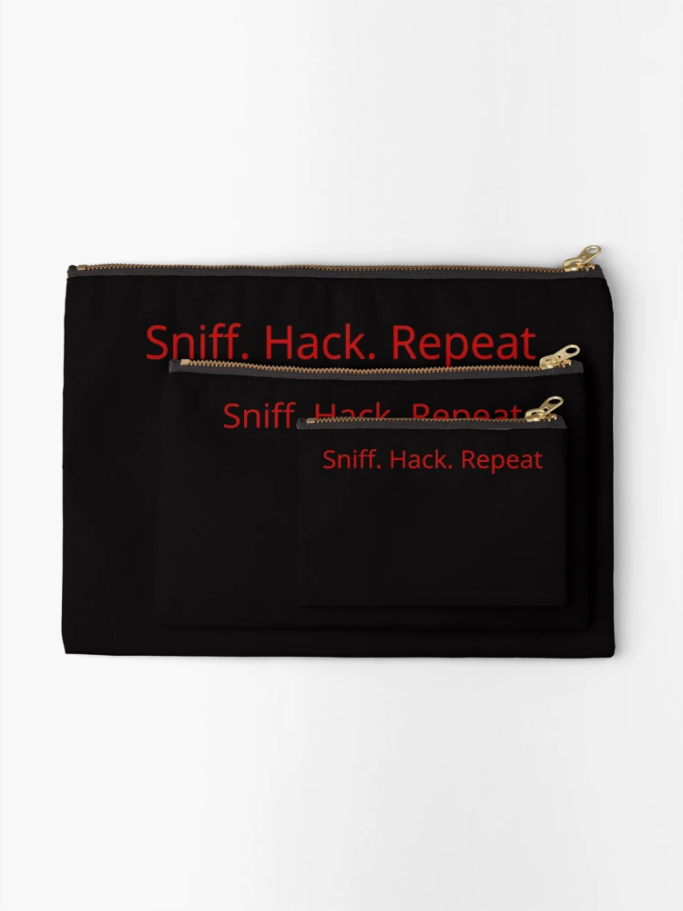 Thumbnail 2 of 4, Zipper Pouch, Sniff. Hack. Repeat. – Pentester’s Routine designed and sold by ChainLogic.