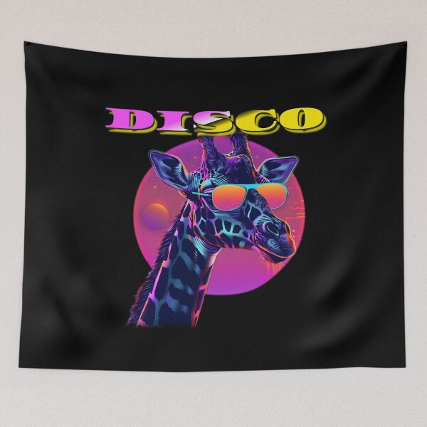 Item preview, Disco Giraffe – Retro Neon Vibes designed and sold by Rantrix.