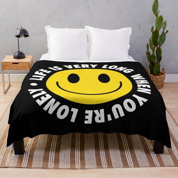 Item preview, Life Is Very Long – Circular Irony with Smiley Face (White Lettering) designed and sold by didijuca.