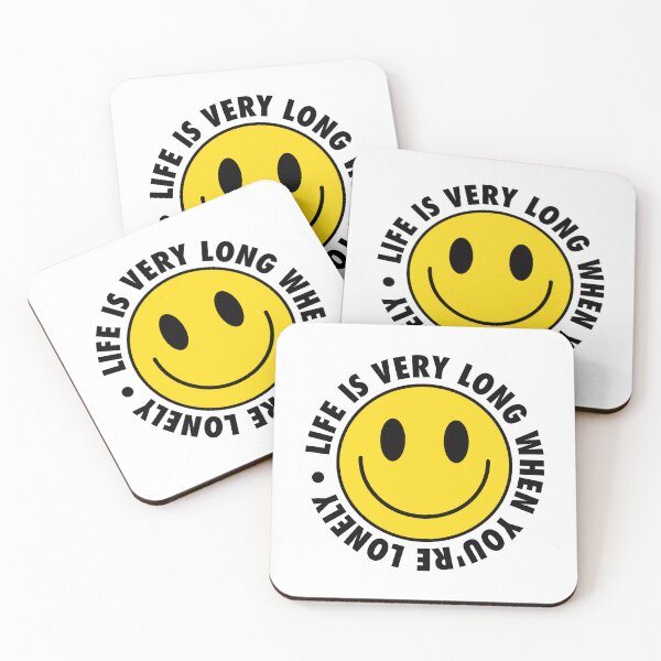 Item preview, Life Is Very Long – Circular Irony with Smiley Face (Black Lettering) designed and sold by didijuca.