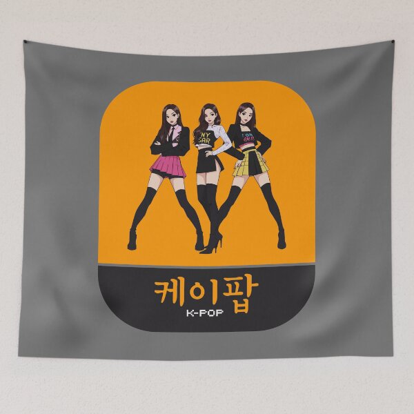 Item preview, Stylish K-Pop Girl Trio Art designed and sold by KiwiRider.
