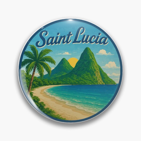 Artikelvorschau, St. Lucia (mit marineblauer Schrift) entworfen und verkauft von VelvetRoom.