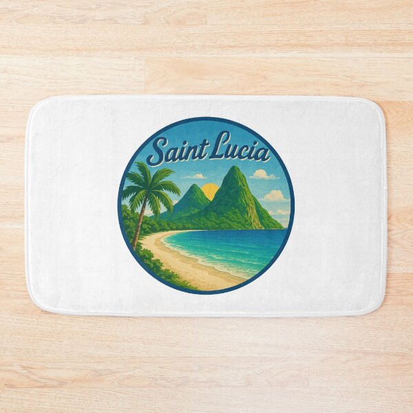 Item preview, Saint Lucia (with Navy Blue Lettering) designed and sold by VelvetRoom.