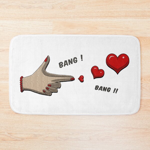 Item preview, bang bang! comics style cartoon handgun funny hand gesture - embroidery iron patch textured graphic artwork designed and sold by hayrpictures.