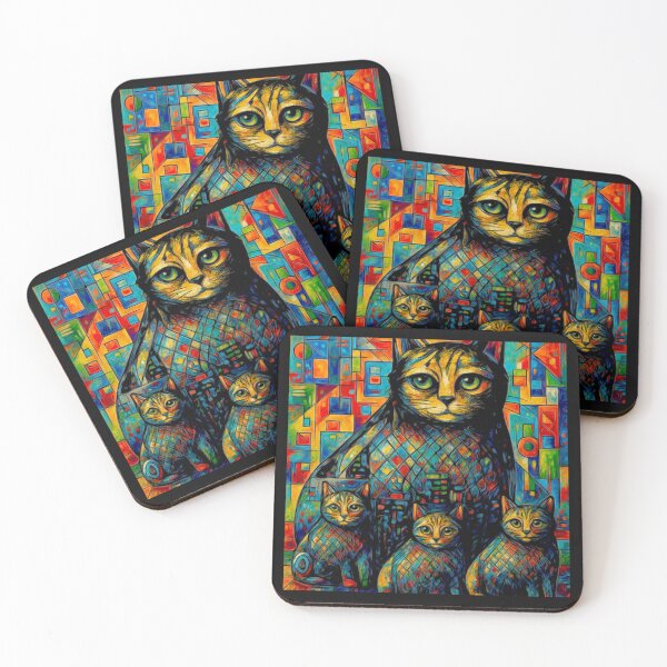Item preview, The Colourful family cat cross my path! By Bevilaqua Original Draw#2 designed and sold by Helios Be. Lavsh.