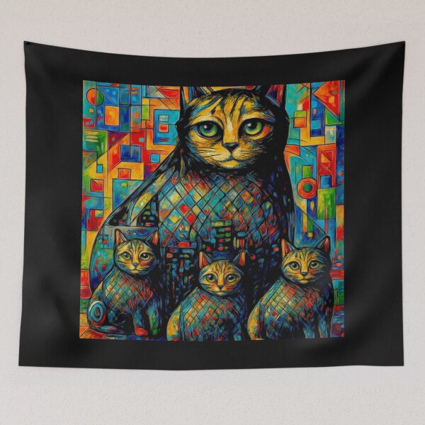 Item preview, The Colourful family cat cross my path! By Bevilaqua Original Draw#2 designed and sold by Helios Be. Lavsh.