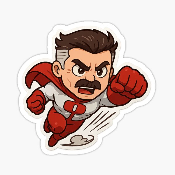 Item preview, Omni-Man Sticker – Invincible Inspired designed and sold by stick-it-out-.