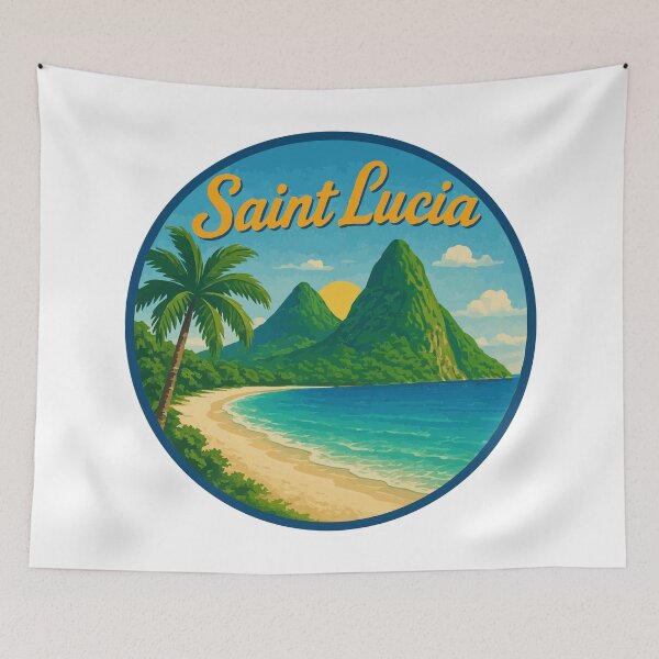 Item preview, Saint Lucia (with Orange Lettering) designed and sold by VelvetRoom.