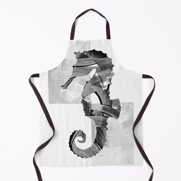 Item preview, Black And White Seahorse Beach Art designed and sold by Sharon Cummings Art.