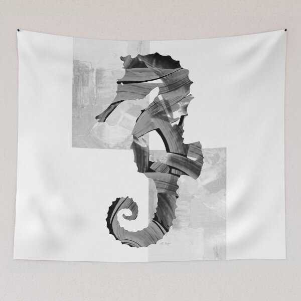 Item preview, Black And White Seahorse Beach Art designed and sold by Sharon Cummings Art.