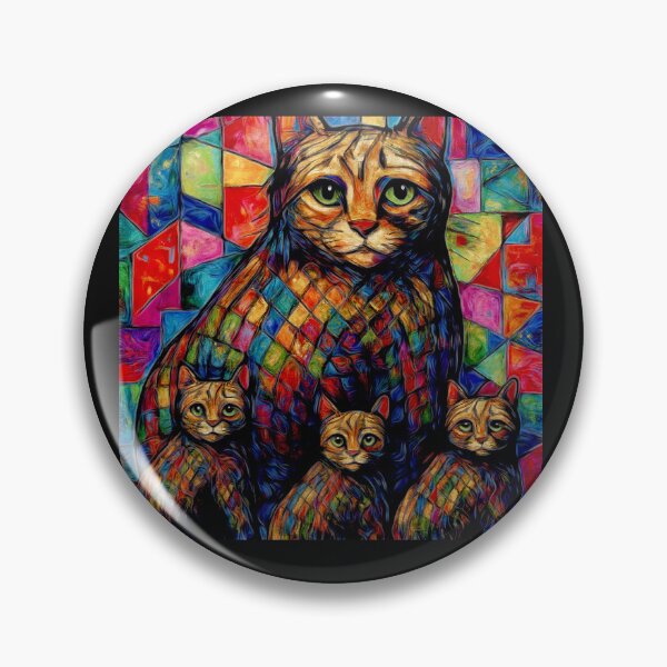 Item preview, The Colourful family cat cross my path! By Bevilaqua Original Draw#3 designed and sold by Helios Be. Lavsh.