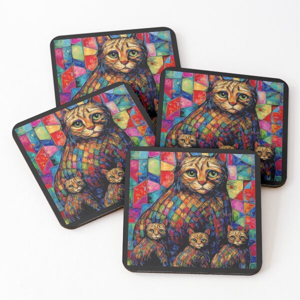 Item preview, The Colourful family cat cross my path! By Bevilaqua Original Draw#3 designed and sold by Helios Be. Lavsh.