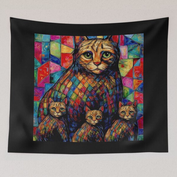 Item preview, The Colourful family cat cross my path! By Bevilaqua Original Draw#3 designed and sold by Helios Be. Lavsh.