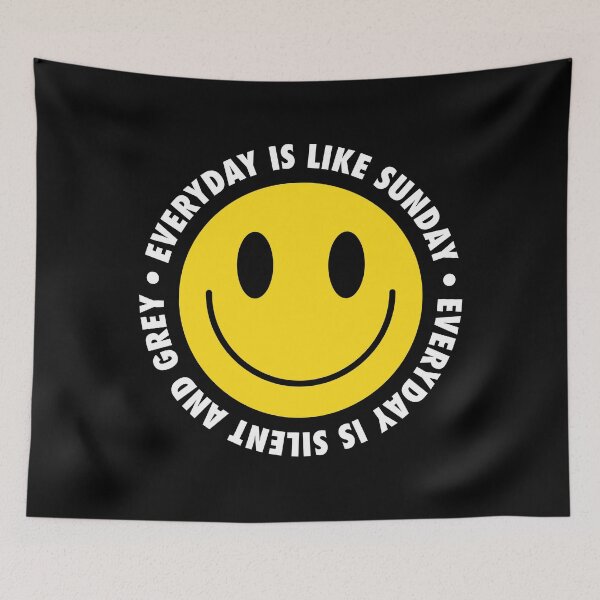 Item preview, Everyday Is Like Sunday – Smiley Melancholy Spiral (White Lettering) designed and sold by didijuca.