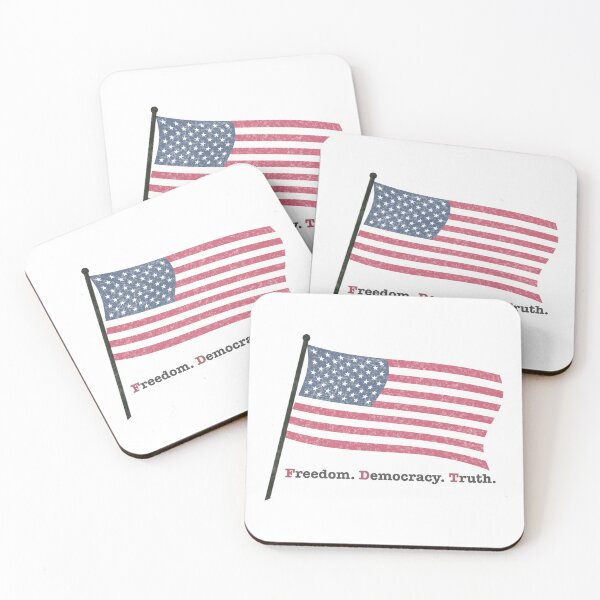 Item preview, Freedom. Democracy. Truth. Flag  designed and sold by Grace-makes-art.