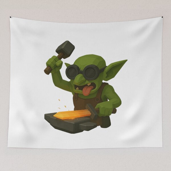 Item preview, Goblin Blacksmith at Work designed and sold by QuirkWears.