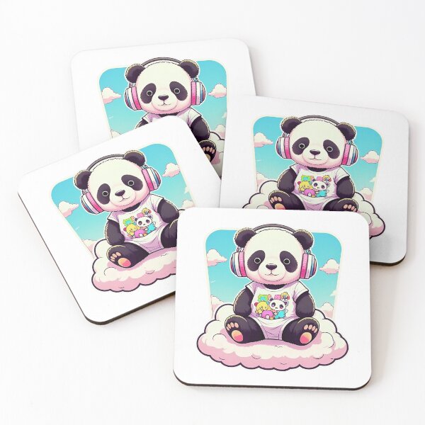 Item preview, Cool panda on a cloud with headphones designed and sold by JonysCreativeDesigns.