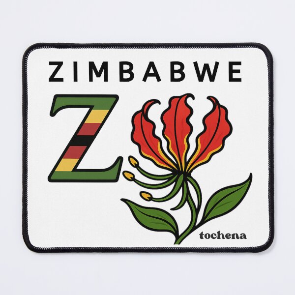 Item preview, Zimbabwe flag & flame lily designed and sold by Tochena.