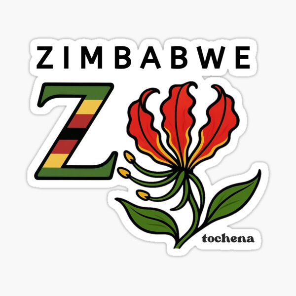 Item preview, Zimbabwe flag & flame lily  designed and sold by Tochena.