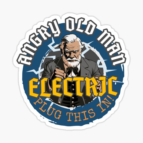 Item preview, ANGRY OLD MAN: Electrician "Plug This In!" designed and sold by crankustees.