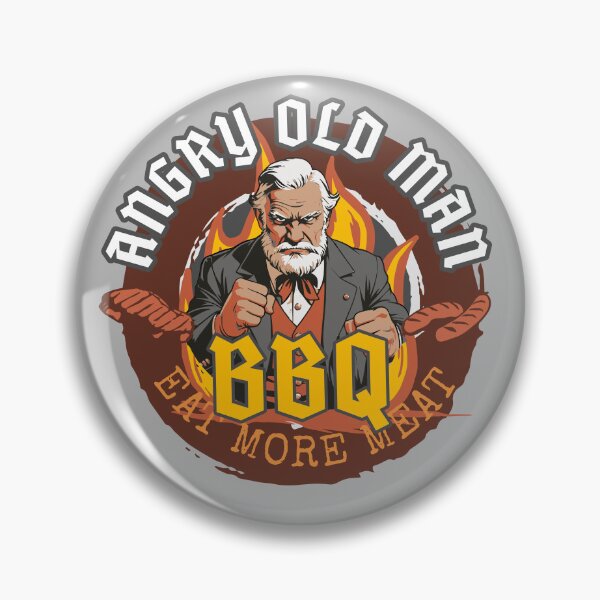 Item preview, ANGRY OLD MAN: Barbeque "Eat More Meat" designed and sold by rockandahardplaceradio.