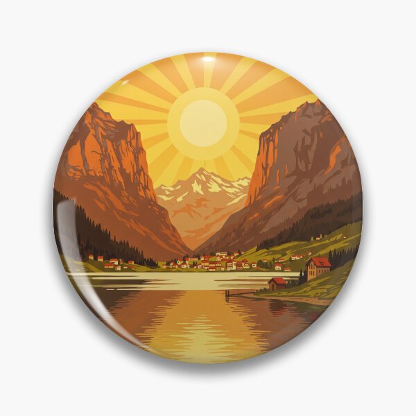 Item preview, Sils Engadin Vintage Travel Poster (Sunburst) designed and sold by TeeARTHY.