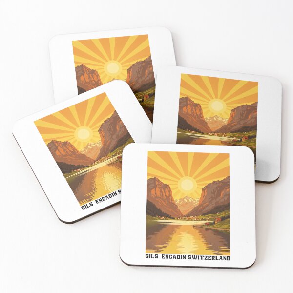 Item preview, Sils Engadin Vintage Travel Poster (Sunburst) designed and sold by TeeARTHY.