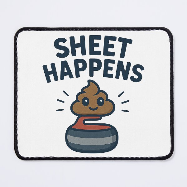 Item preview, Sheet Happens – Funny Curling Cartoon Shirt designed and sold by Sweeping Statements.