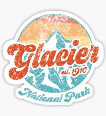 Glacier National Park Retro Vintage Sticker Sticker