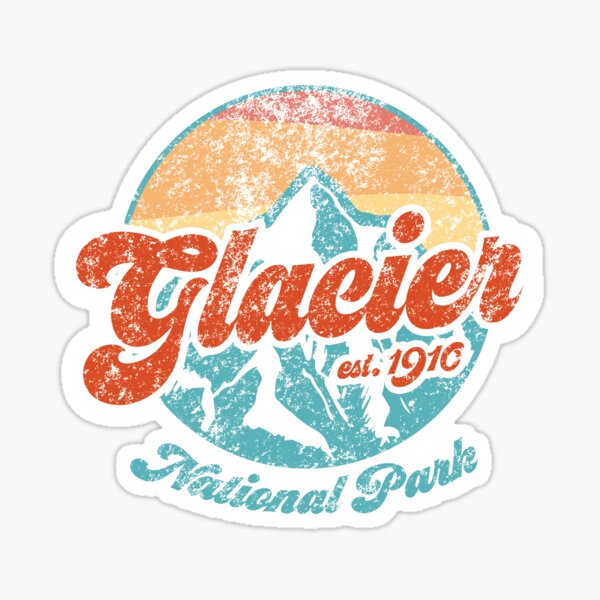 Glacier National Park Retro Vintage Sticker Sticker