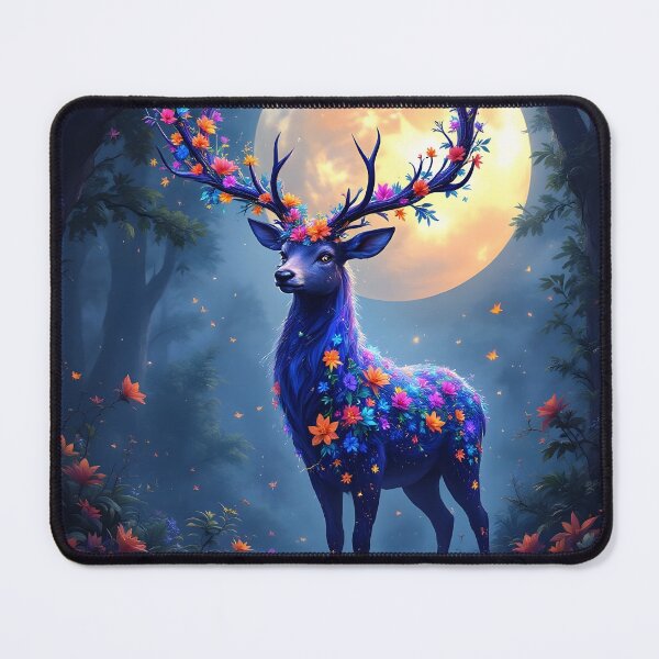 Item preview, Magical deer in a fantasy forest with moonlight designed and sold by BohoShopHU.