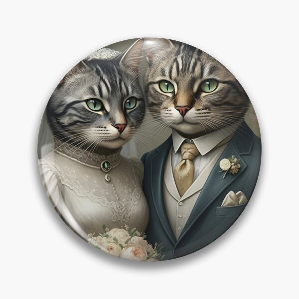 Item preview, Tabby Cats Wedding Art Illustration - Wedding Anniversary designed and sold by Madcatsanddogs.