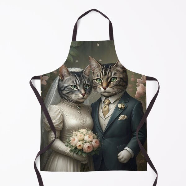 Item preview, Tabby Cats Wedding Art Illustration - Wedding Anniversary designed and sold by Madcatsanddogs.