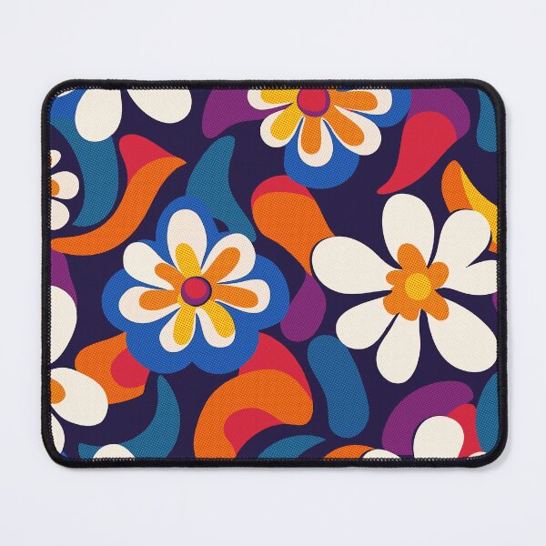 Item preview, 1960s Halftone Flower Power – Retro Pop Floral Pattern designed and sold by SteadyRolling.