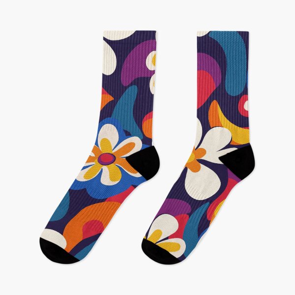 Item preview, 1960s Halftone Flower Power – Retro Pop Floral Pattern designed and sold by SteadyRolling.