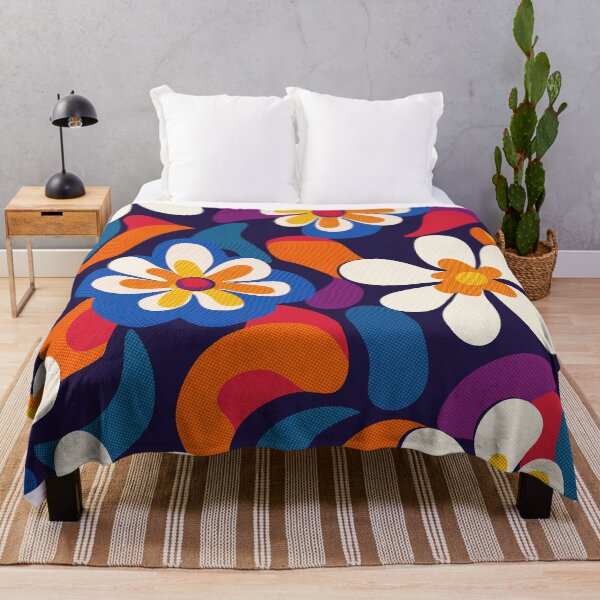Item preview, 1960s Halftone Flower Power – Retro Pop Floral Pattern designed and sold by SteadyRolling.