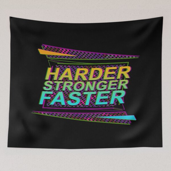Item preview, harder, stronger, faster motivational quotes sports graphic design designed and sold by hayrpictures.