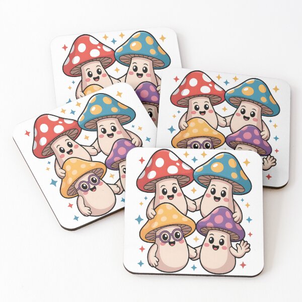 Item preview, Cute Mushroom Friends – Colorful Kawaii Sticker designed and sold by stylishsketcher.