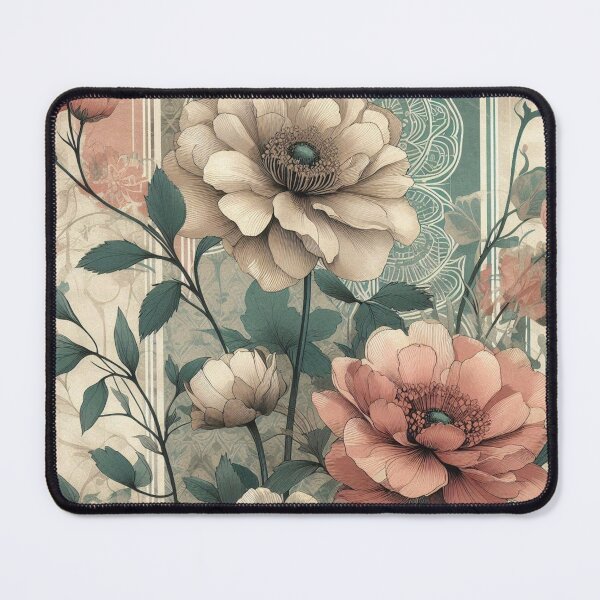 Item preview, Detailed illustration of peonies in delicate shades of beige, pink and white designed and sold by Art-Nouveau-Dsg.