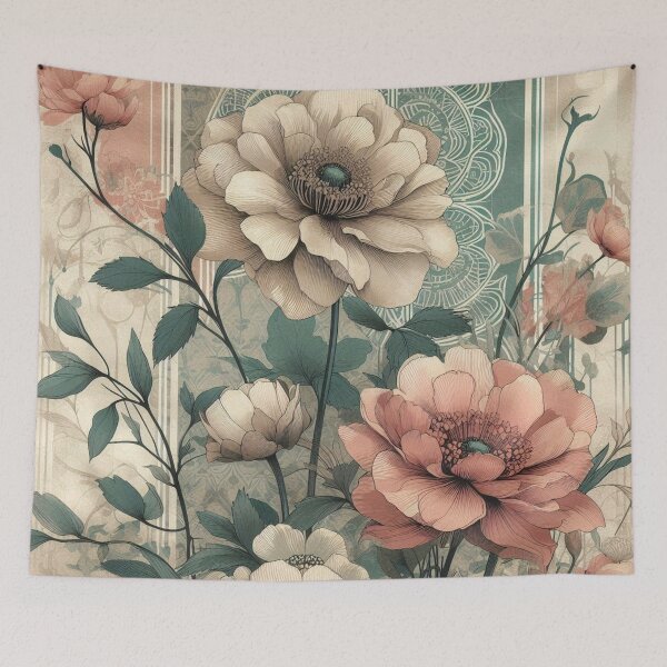 Item preview, Detailed illustration of peonies in delicate shades of beige, pink and white designed and sold by Art-Nouveau-Dsg.