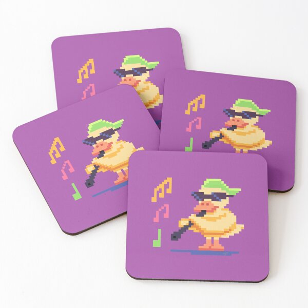 Item preview, Retro Duck Playing Music Pixel Art designed and sold by Hoda Hefzy.