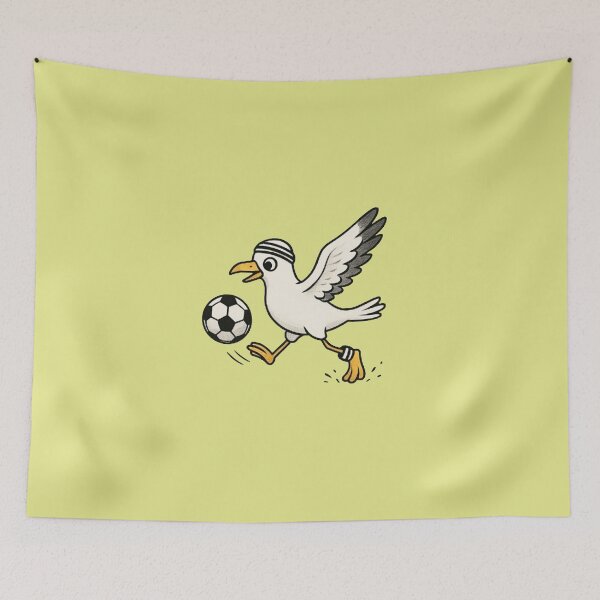 Item preview, Funny Seagull Playing Soccer – Cartoon Bird Design designed and sold by AiHouses.
