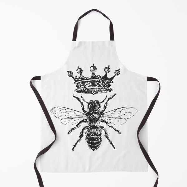 Queen Bee | Vintage Honey Bees | Black and White | Apron