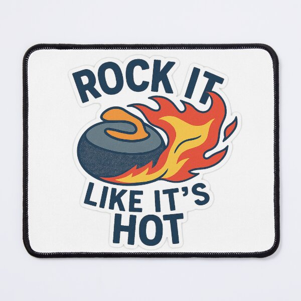 Item preview, Rock It Like It’s Hot – Flaming Curling Stone Design designed and sold by Sweeping Statements.