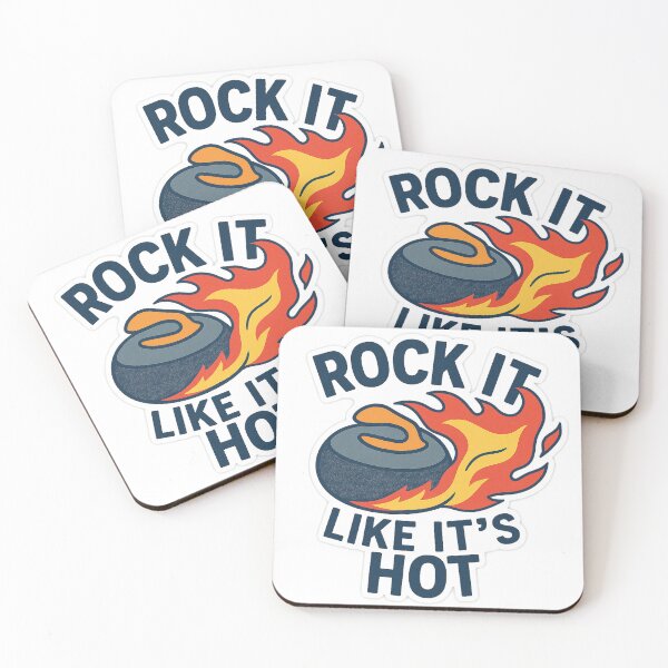 Item preview, Rock It Like It’s Hot – Flaming Curling Stone Design designed and sold by Sweeping Statements.