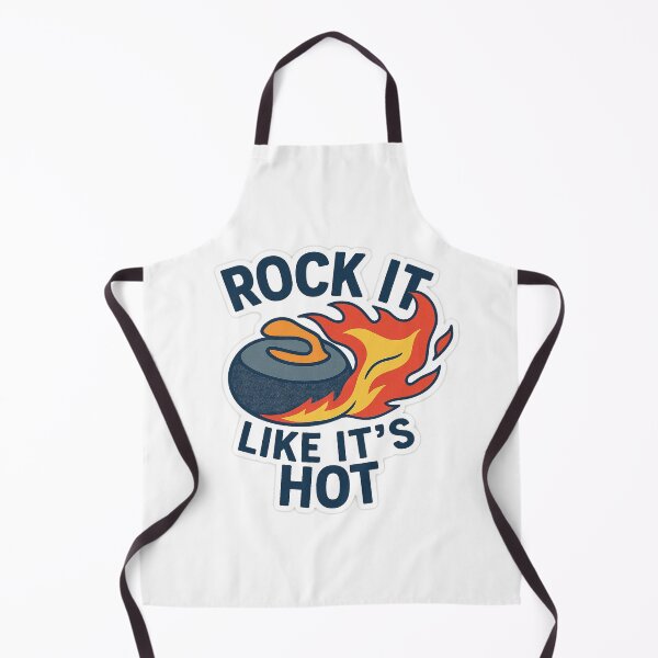 Item preview, Rock It Like It’s Hot – Flaming Curling Stone Design designed and sold by Sweeping Statements.